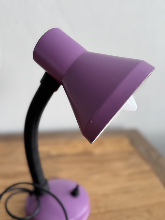 Image 1 of Vintage Paarse Bureaulamp Jaren 70/80