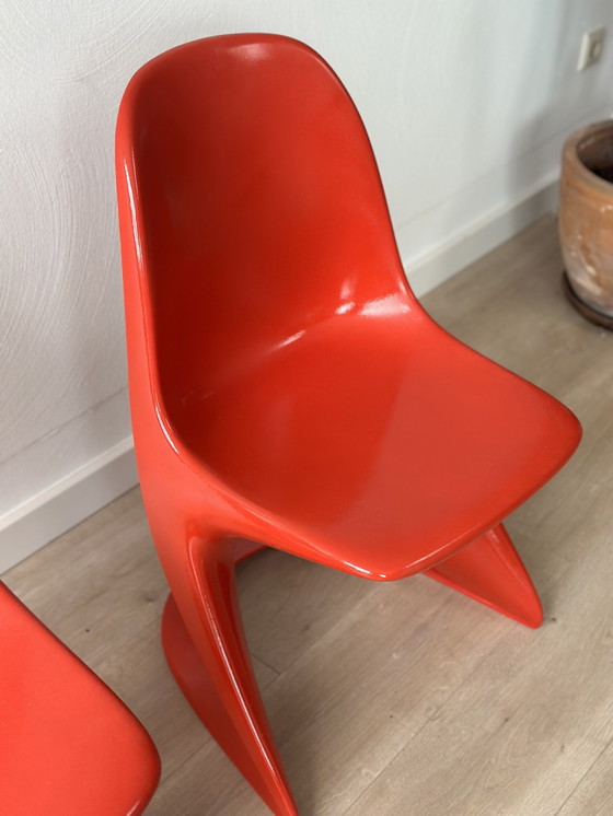 Image 1 of 2x Casala Rode Stoelen Spaceage