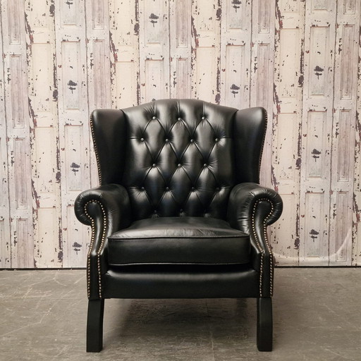 Chesterfield Lord Fauteuil – Zwart Leer