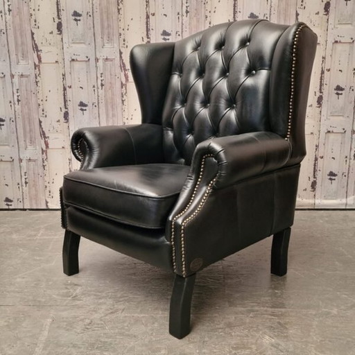 Chesterfield Lord Fauteuil – Zwart Leer