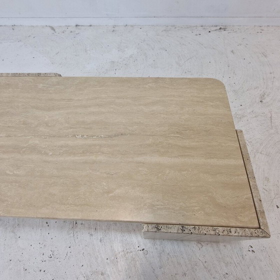 Image 1 of Vintage travertijnen salontafel, Italië 1980