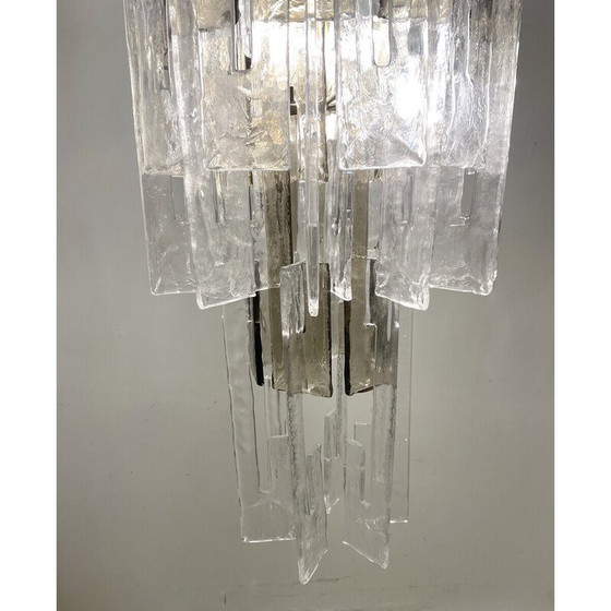 Image 1 of Paar Mid Century Italiaanse Murano glazen kroonluchters van Carlo Nason, jaren 1960