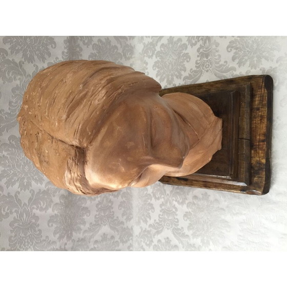 Image 1 of Vintage klei sculptuur "Gezicht van een vrouw", jaren 1950