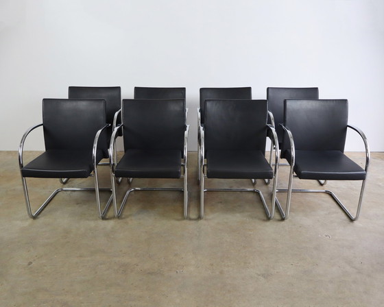 Image 1 of 8X Artifort Leren Slede Stoelen Door Wolfgang Mezger