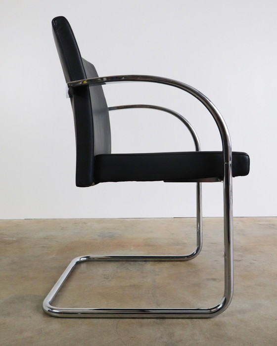 Image 1 of 8X Artifort Leren Slede Stoelen Door Wolfgang Mezger