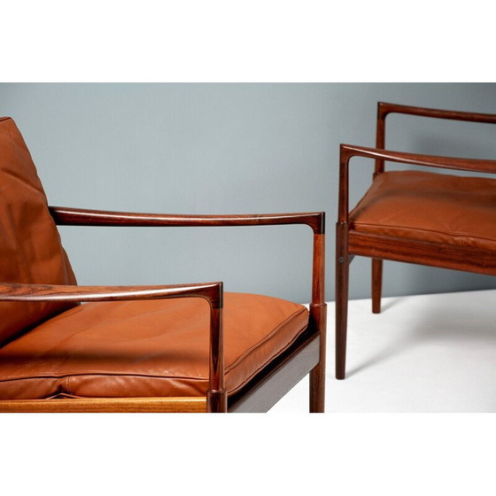 Image 1 of 2 vintage rozenhouten fauteuils van Ib Kofod-Larsen, 1958