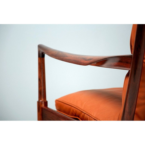 Image 1 of 2 vintage rozenhouten fauteuils van Ib Kofod-Larsen, 1958