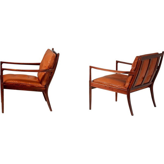 Image 1 of 2 vintage rozenhouten fauteuils van Ib Kofod-Larsen, 1958