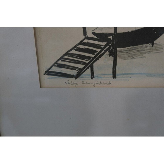 Image 1 of Moderne vintage litho van Allan Erwö, Zweden 1964