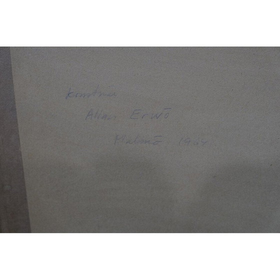 Image 1 of Moderne vintage litho van Allan Erwö, Zweden 1964