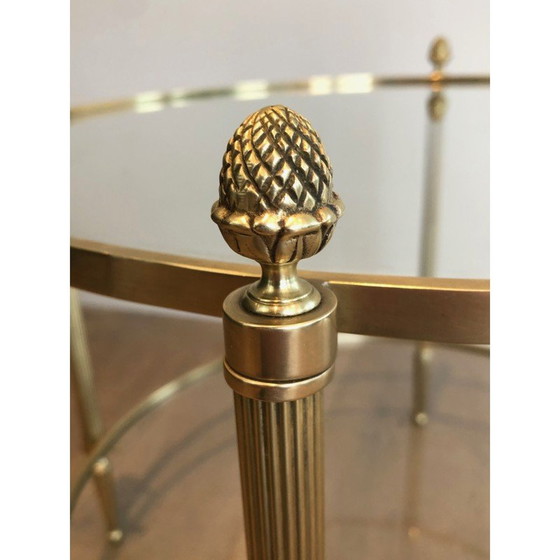 Image 1 of Vintage ronde messing salontafel voor Maison Baguès, Frankrijk 1940