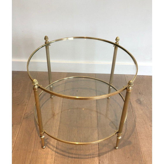 Image 1 of Vintage ronde messing salontafel voor Maison Baguès, Frankrijk 1940