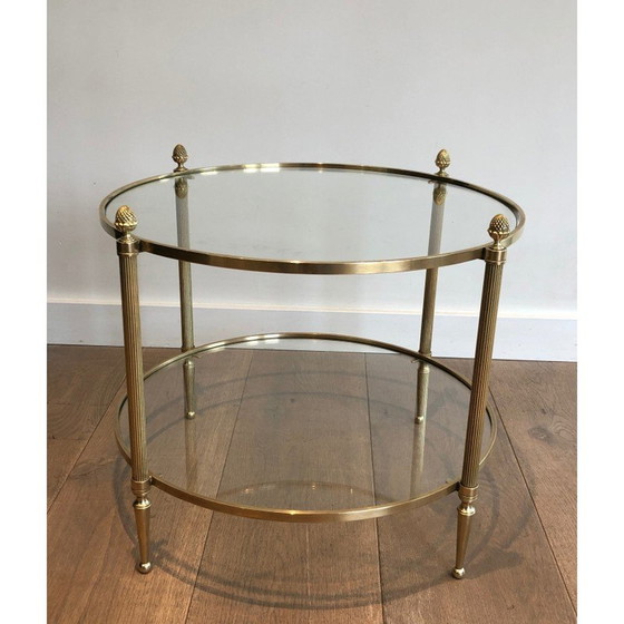 Image 1 of Vintage ronde messing salontafel voor Maison Baguès, Frankrijk 1940