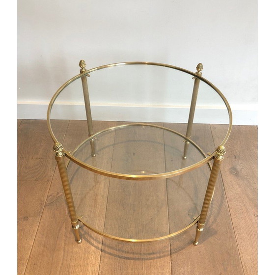 Image 1 of Vintage ronde messing salontafel voor Maison Baguès, Frankrijk 1940