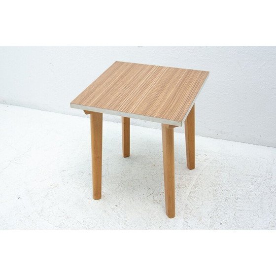 Image 1 of Mid century formica en beukenhouten bijzettafel, Tsjecho-Slowakije 1960