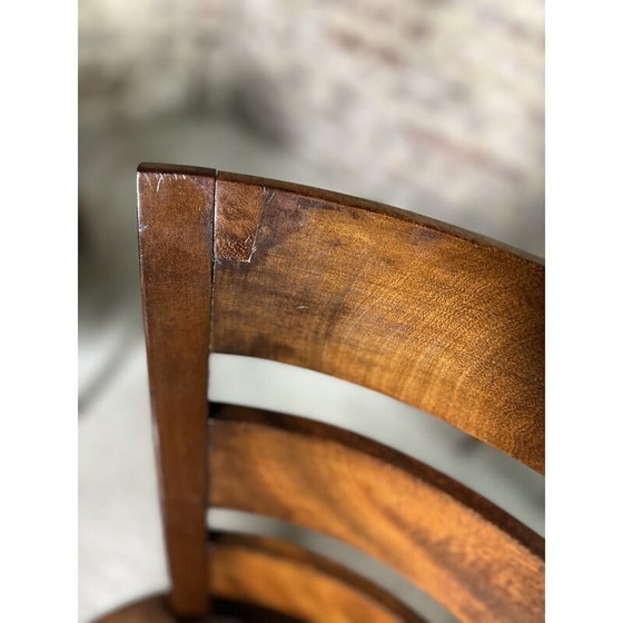 Image 1 of Set van 6 vintage mahonie en skai stoelen, 1940