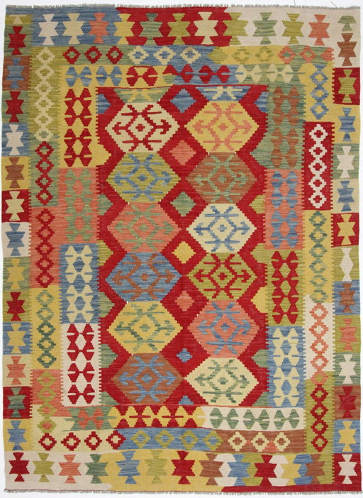 Originele oude stijl Kelim Afghan 245 X 180 Cm Top staat