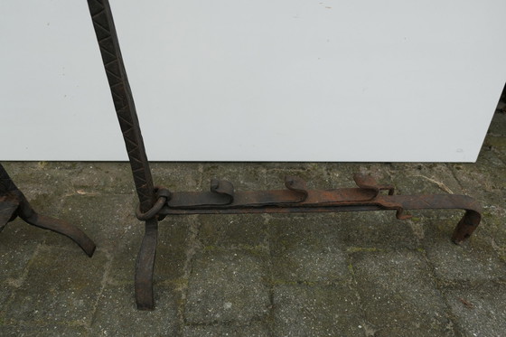 Image 1 of 2x Vintage Zware Antieke Vuurbokken