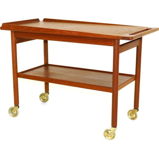 Vintage rollende desserttafel door Kurt Østervig voor Bramin, Denemarken, 1960