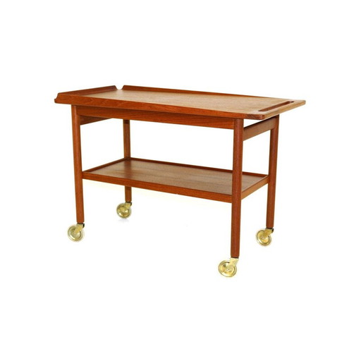 Vintage rollende desserttafel door Kurt Østervig voor Bramin, Denemarken, 1960