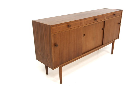  Scandinavisch Walnoten Dressoir, Hugo Troeds, Bjärnum, Zweden, 1960