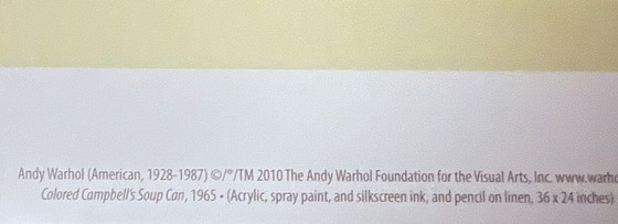 Image 1 of Andy Warhol: “Colored Campbell'S Soup Can, 1965”. 