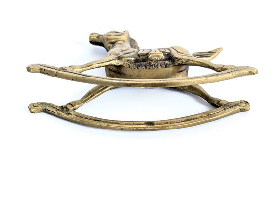 Image 1 of Schommelpaard Beeldje | Vintage Messing | Frankrijk 1960'S