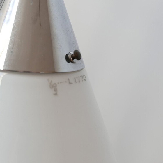 Image 1 of Vintage Opaline Tweekleurige Hanglamp van Peter Behrens, Duits 1930