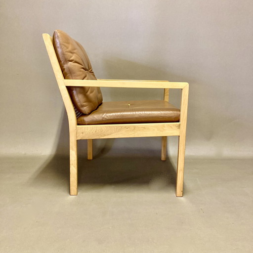 Scandinavische design leren fauteuil "Bernt Petersen" 1960.