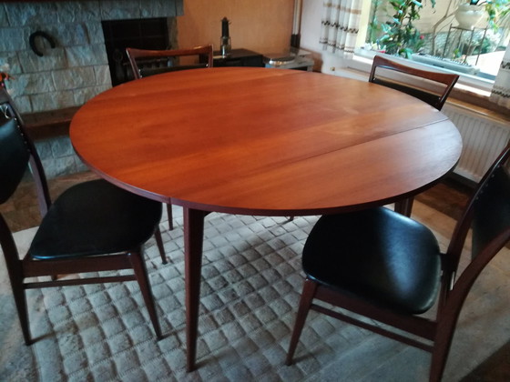 Image 1 of Vintage Eetkamertafel Met 6 Stoelen