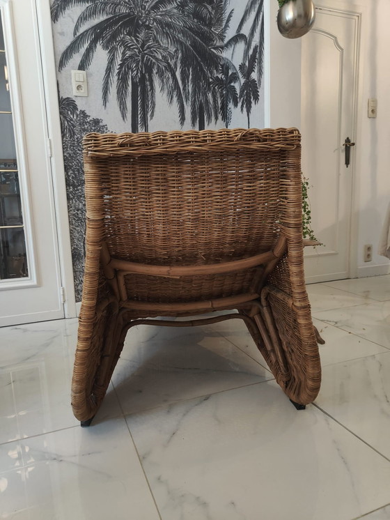 Image 1 of Karlskrona Karl Malmvall Rotan Lounge Chair Ikea 