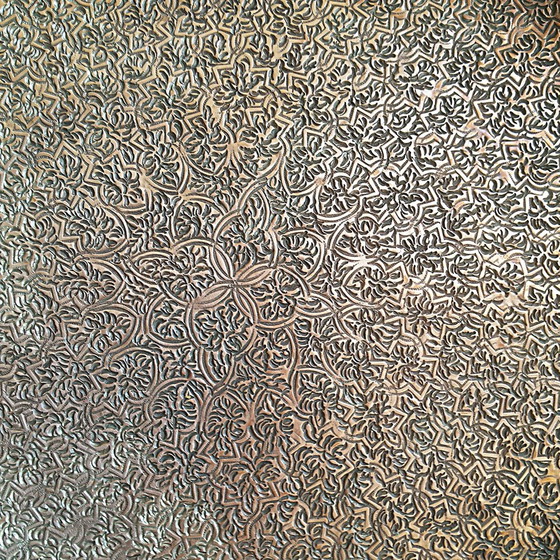 Image 1 of Vintage handgemaakt Moors rond koperen dienblad