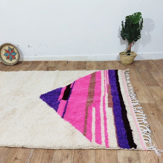 Image 1 of Handgemaakt Marokkaans Berber Tapijt Van Wol - Tapis Marocain Berbère En Laine Fait Main