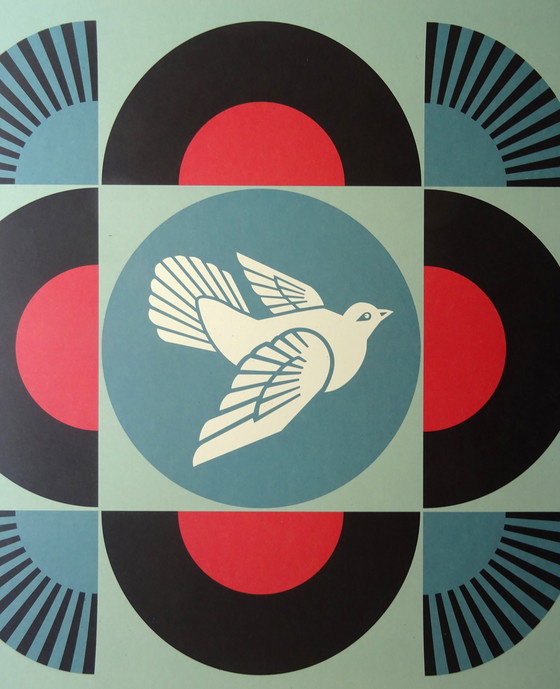 Image 1 of Shepard Fairey ( Obey ) - Peace Dove Blue - Handgesigneerd