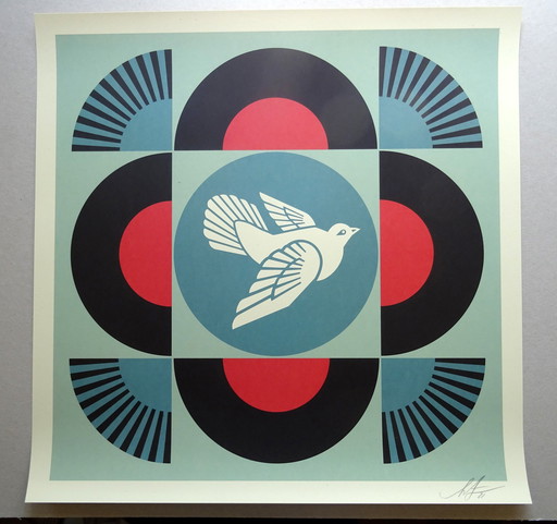 Shepard Fairey ( Obey ) - Peace Dove Blue - Handgesigneerd