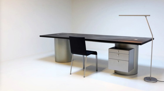 Image 1 of Jo Crepain Desk In Alu Look Manufactured By Timber Nv