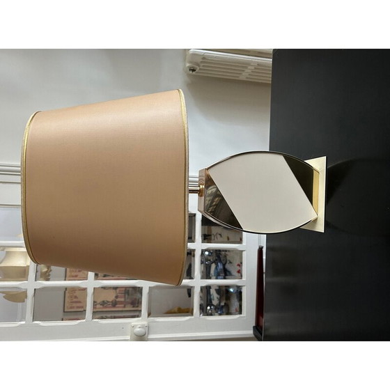 Image 1 of Vintage beige en gouden lamp voor Maison le Dauphin, 1970