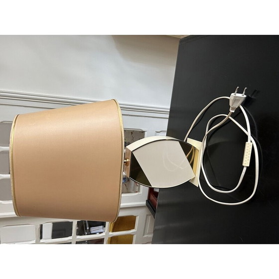 Image 1 of Vintage beige en gouden lamp voor Maison le Dauphin, 1970