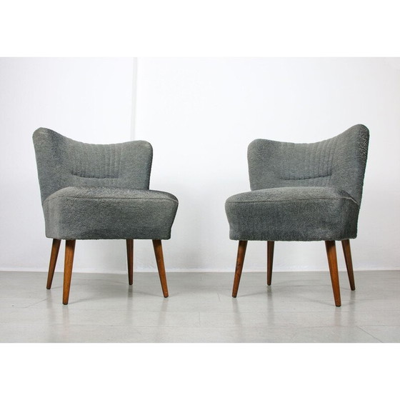 Image 1 of Paar vintage Art Deco cocktail fauteuils in blauw