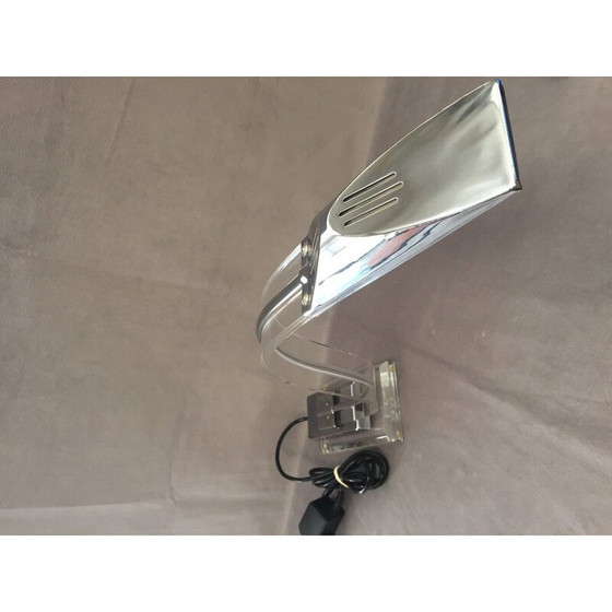 Image 1 of Vintage Cobra bureaulamp in luciet en verchroomd metaal, Italië 1980