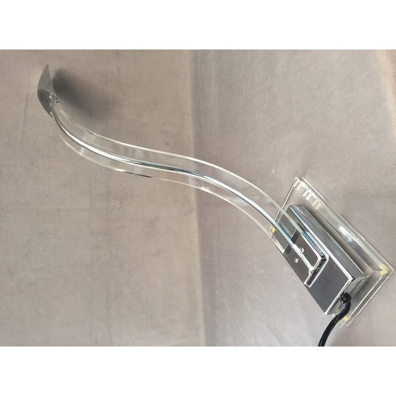 Image 1 of Vintage Cobra bureaulamp in luciet en verchroomd metaal, Italië 1980