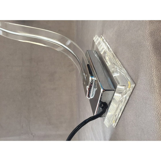 Image 1 of Vintage Cobra bureaulamp in luciet en verchroomd metaal, Italië 1980