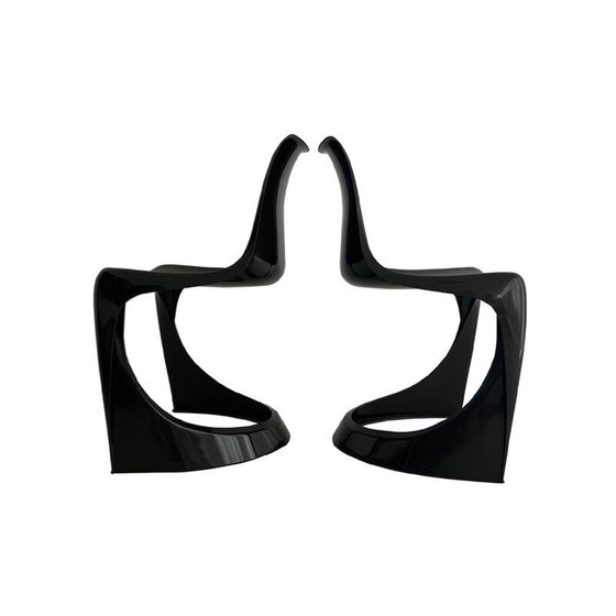 Image 1 of Paar vintage donkere A Line 290 stoelen van Steen Ostergaard voor Cado, 1966