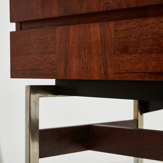 Image 1 of Vintage palissander dressoir op chromen poten voor Meubelfabriek Aurora, 1960