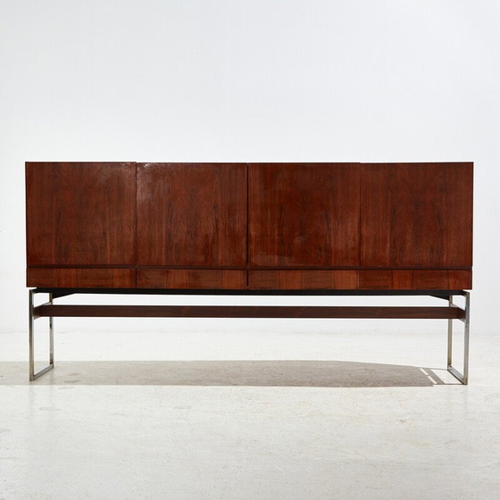 Image 1 of Vintage palissander dressoir op chromen poten voor Meubelfabriek Aurora, 1960