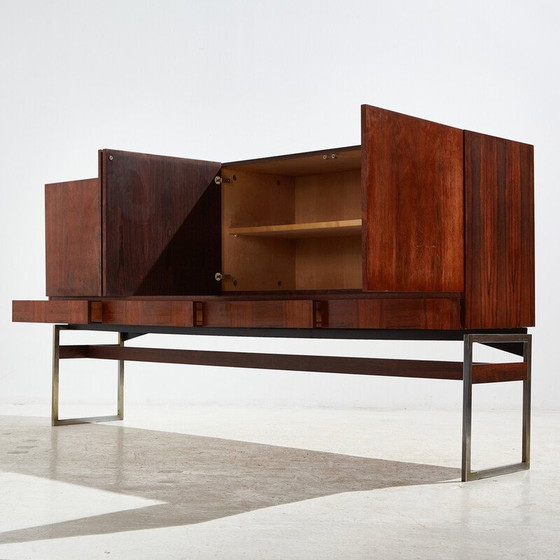 Image 1 of Vintage palissander dressoir op chromen poten voor Meubelfabriek Aurora, 1960