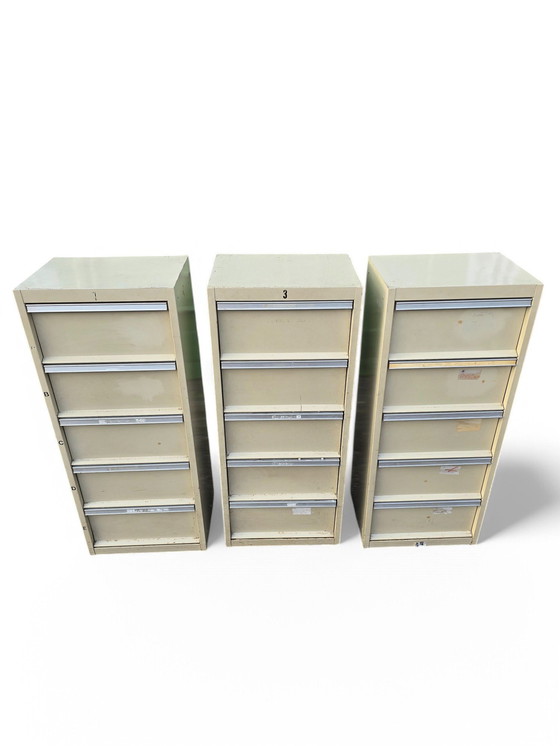 Image 1 of Set van 3 Vintage 70's metalen meubels met kleppen