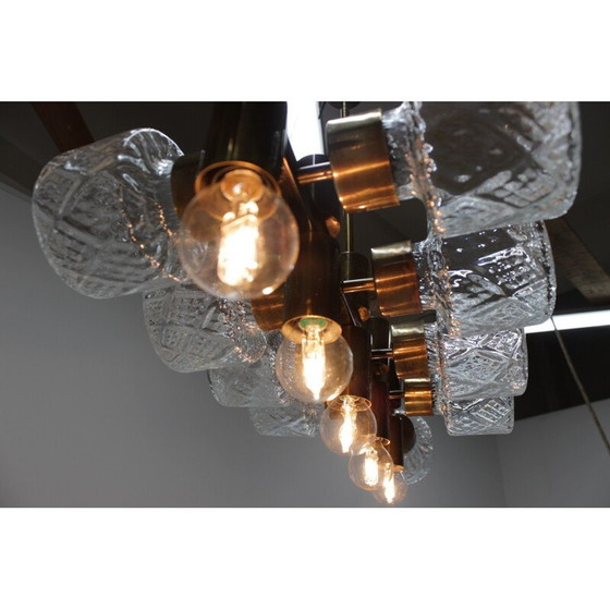 Image 1 of Vintage glazen design kroonluchter, Tsjecho-Slowakije 1970