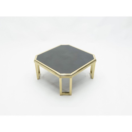 Image 1 of Vintage salontafel messing zwart opaline glas Maison Jansen 1970