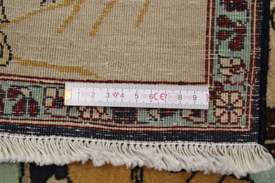 Image 1 of Origineel Tabriz Perzisch Tapijt Beeldmotieven Oud 218 X 137 Cm